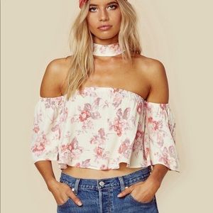 Unique Flynn Skye Floral Crop Top with Choker